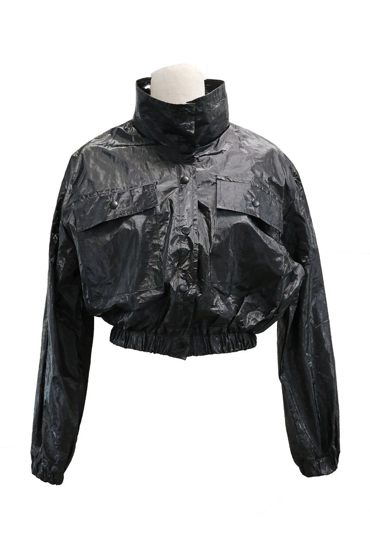 STORETS CLOTHING Sophia Crinkled Bomber Jacket