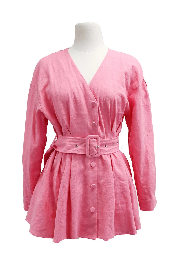 STORETS Layla Linen Belted Mini Dress CLOTHING