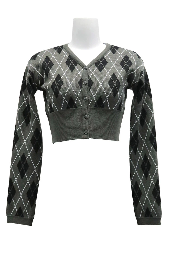 STORETS Loretta Highteen Argyle Cardigan