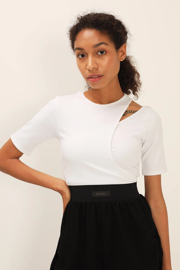 STORETS Lily Wrap Over Ribbed Top