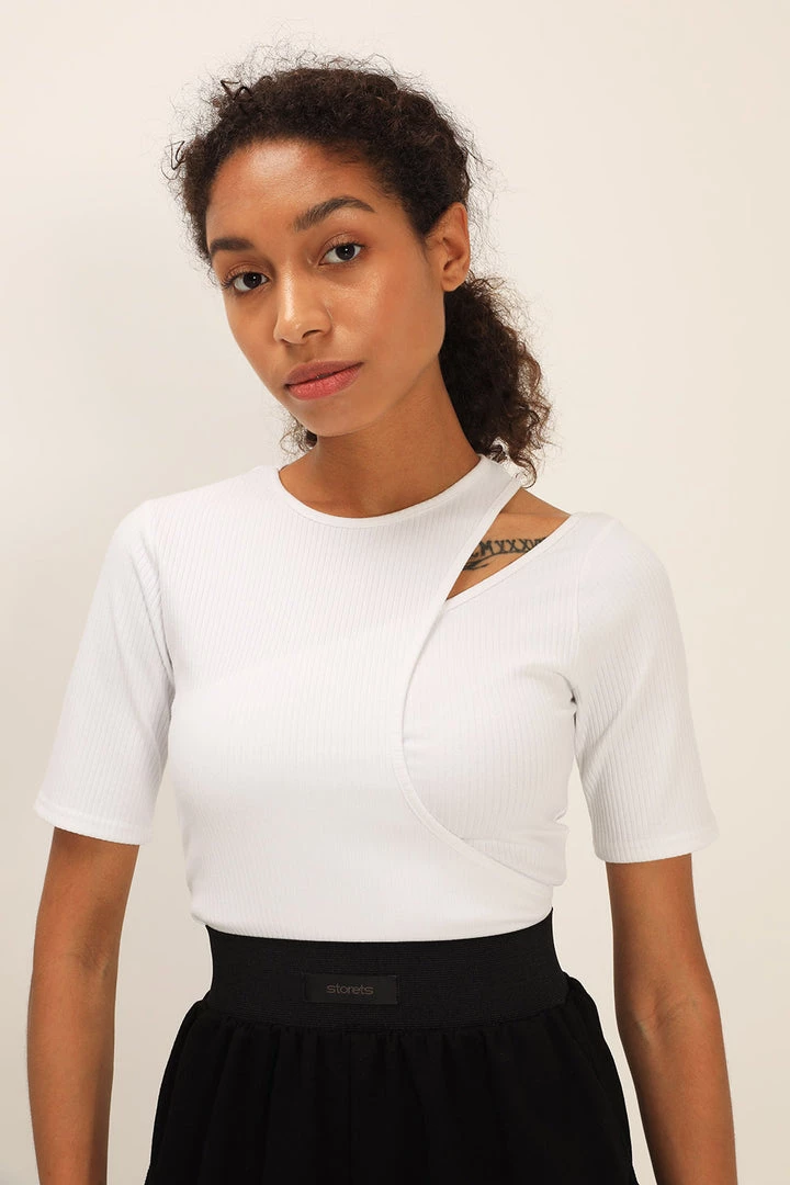 STORETS Lily Wrap Over Ribbed Top