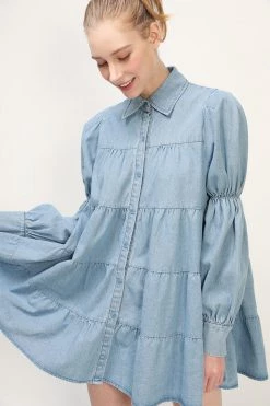 STORETS CLOTHING Reese Denim Tiered Dress