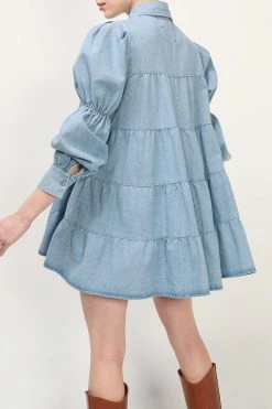 STORETS CLOTHING Reese Denim Tiered Dress