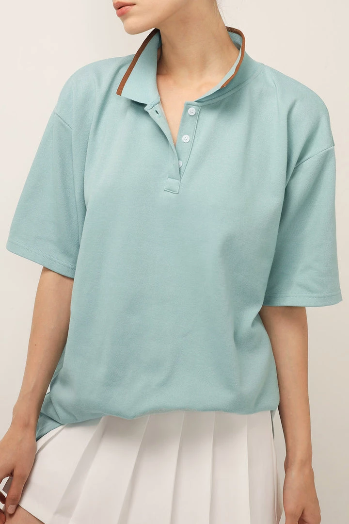 STORETS SALE CLOTHING Zoey Collar Trim Oversized Shirt