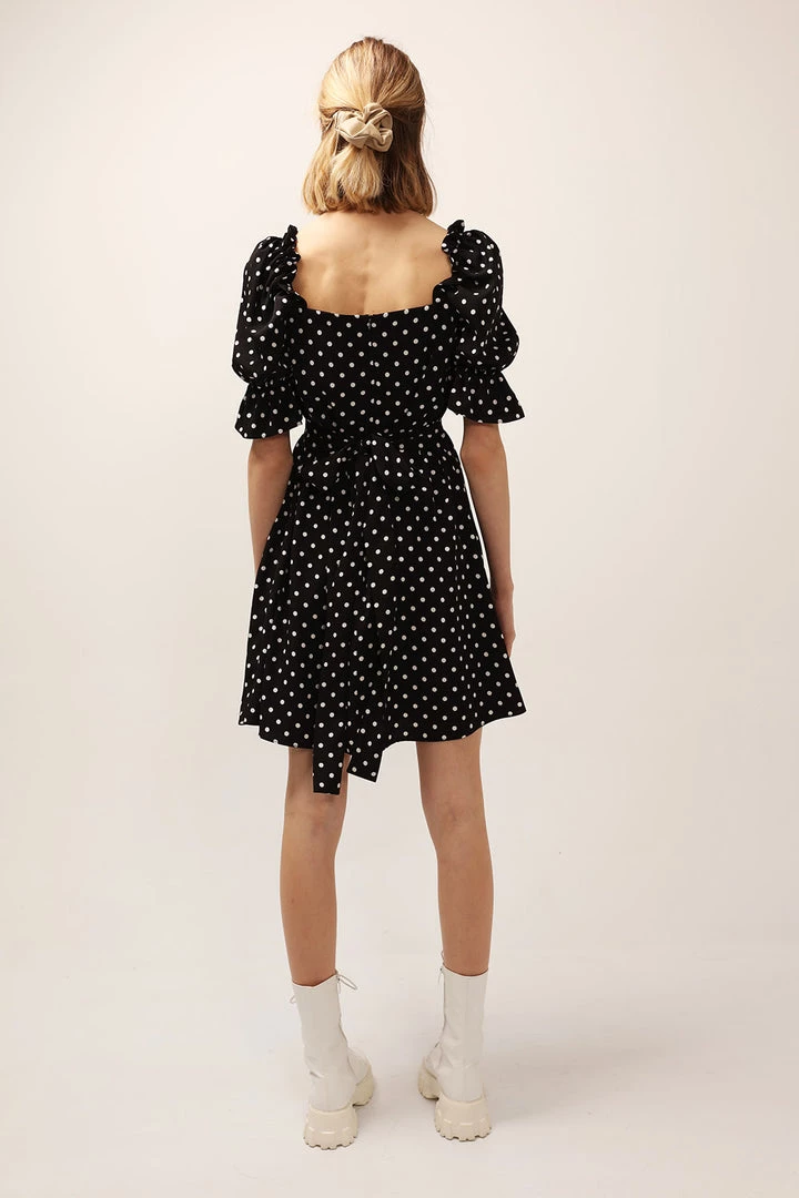 STORETS SALE CLOTHING Emily Square Neck Polka Dot Dress