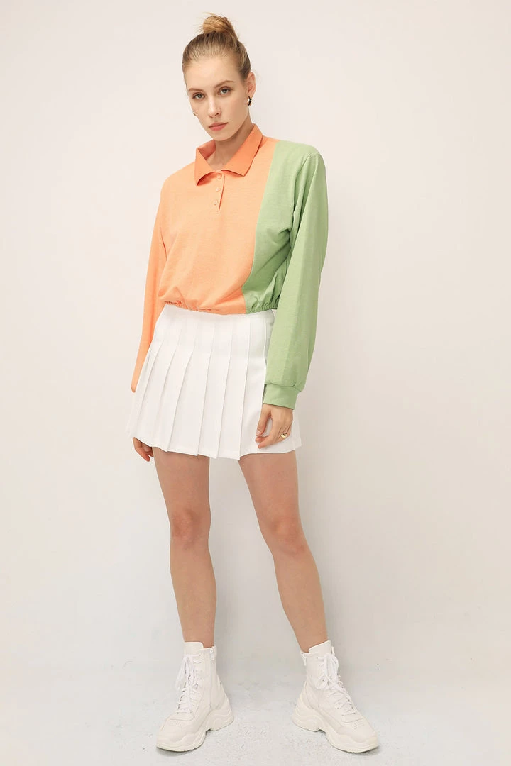 STORETS SALE Hazel Color Block Crop Shirt
