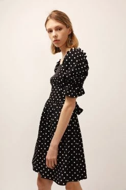 STORETS SALE CLOTHING Emily Square Neck Polka Dot Dress