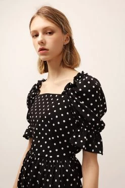 STORETS SALE CLOTHING Emily Square Neck Polka Dot Dress