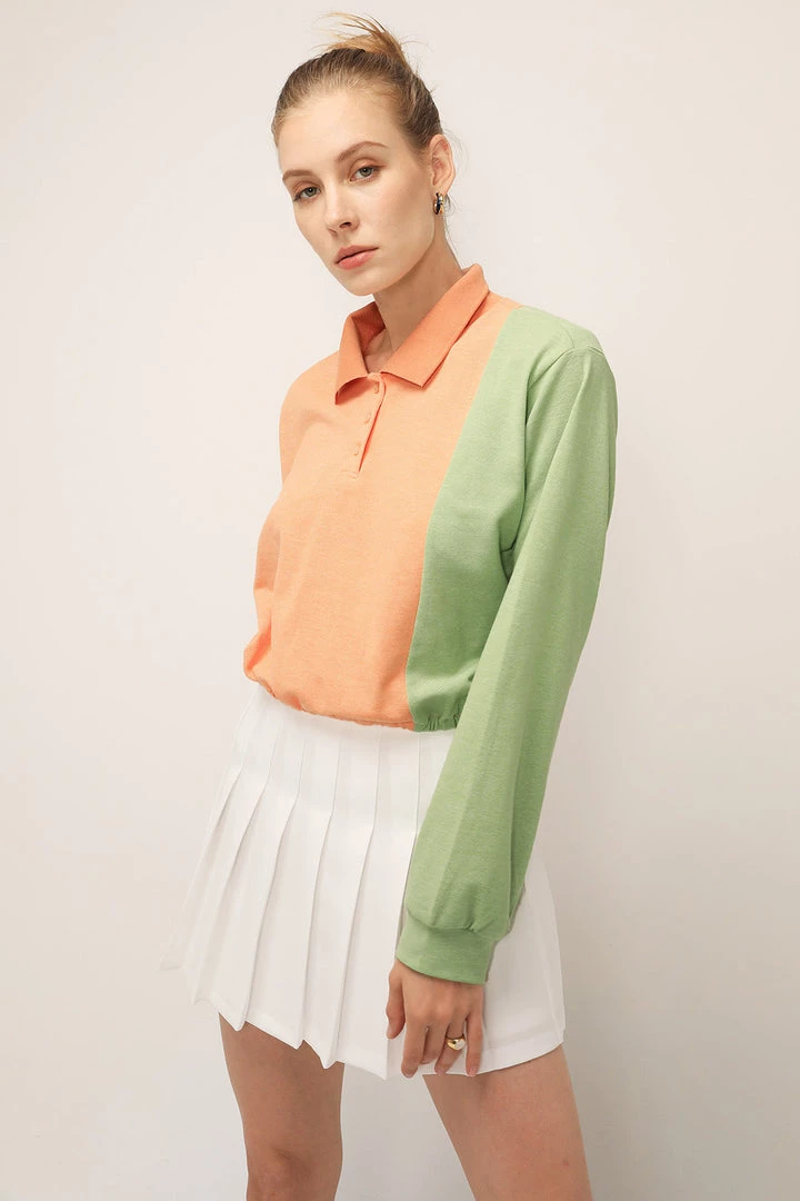 STORETS SALE Hazel Color Block Crop Shirt