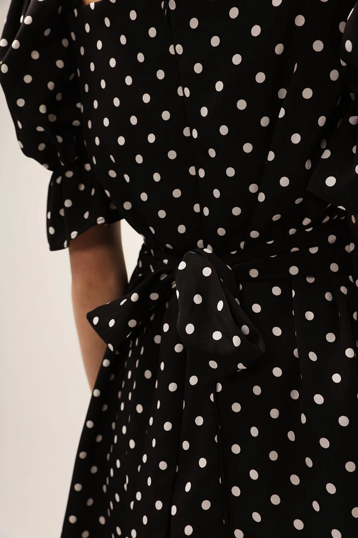 STORETS SALE CLOTHING Emily Square Neck Polka Dot Dress