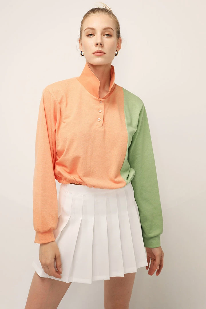 STORETS SALE Hazel Color Block Crop Shirt