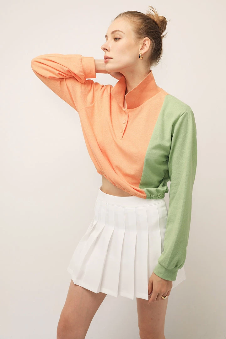 STORETS SALE Hazel Color Block Crop Shirt