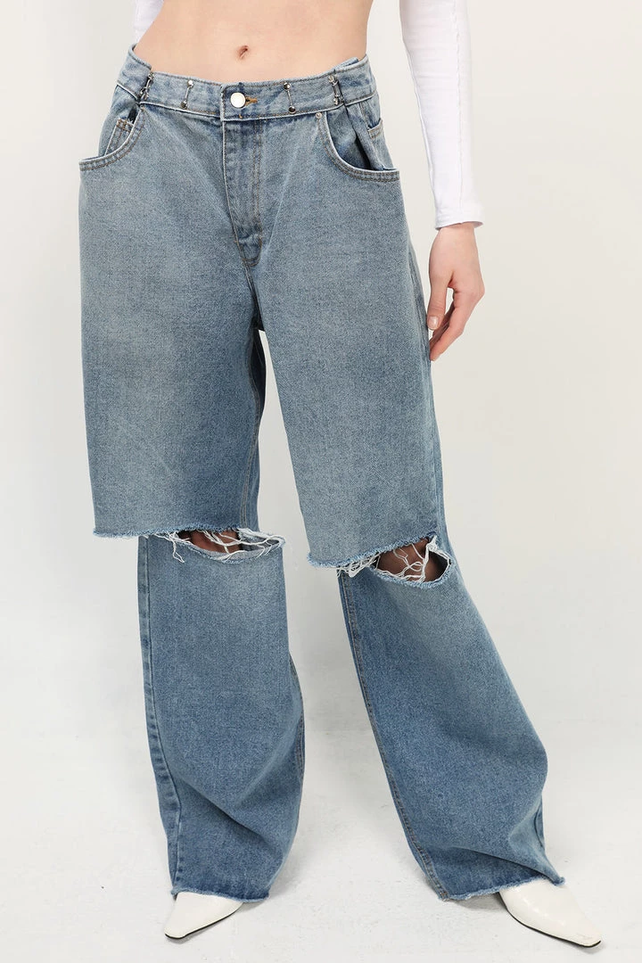 STORETS Vera Slash Cutout Jeans CLOTHING
