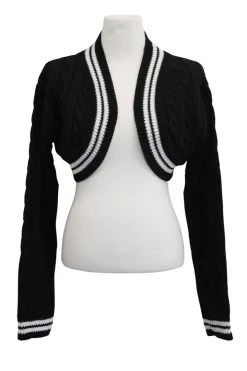 STORETS Lisa Contrast Trim Bolero Cardigan CLOTHING