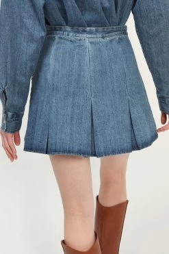 STORETS Brianna Denim Pleated Skirt