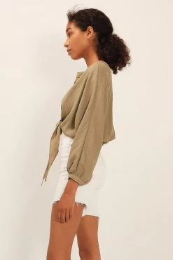 STORETS CLOTHING Alia Tied Crop Cardigan