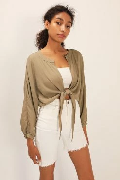 STORETS CLOTHING Alia Tied Crop Cardigan
