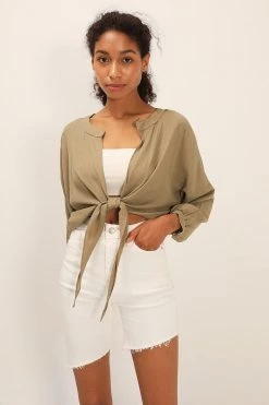 STORETS CLOTHING Alia Tied Crop Cardigan