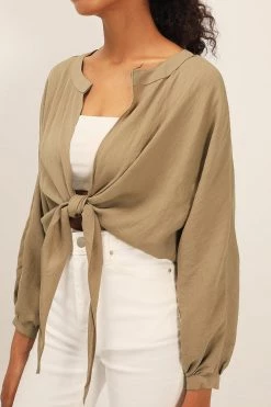 STORETS CLOTHING Alia Tied Crop Cardigan