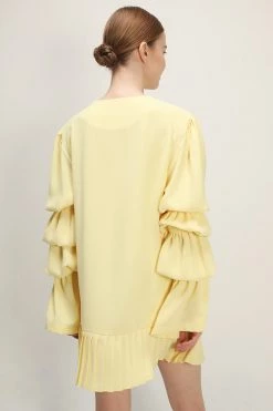 STORETS Elaina Tiered Sleeve Pleated Dress