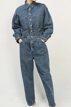 STORETS SALE Isabella Belted Denim Jumpsuit