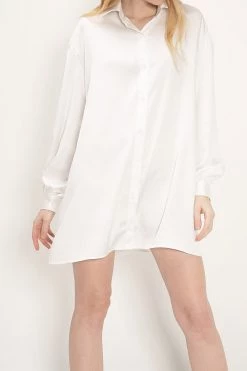 STORETS Karen Oversized Satin Shirt CLOTHING
