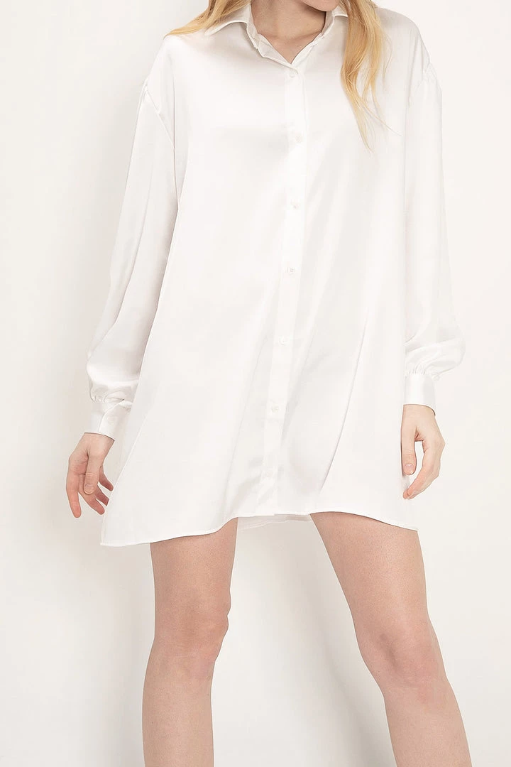 STORETS Karen Oversized Satin Shirt CLOTHING