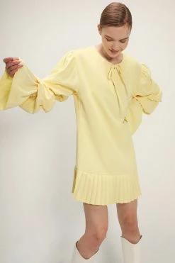 STORETS Elaina Tiered Sleeve Pleated Dress