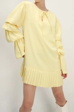 STORETS Elaina Tiered Sleeve Pleated Dress