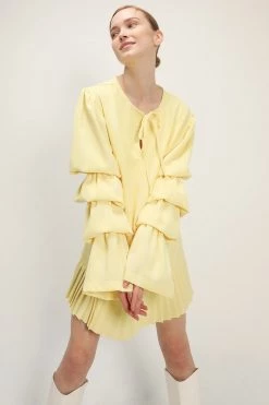 STORETS Elaina Tiered Sleeve Pleated Dress