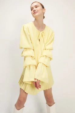 STORETS Elaina Tiered Sleeve Pleated Dress