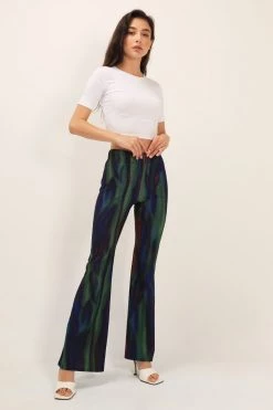 STORETS CLOTHING Mia Holographic Bootcut Pants