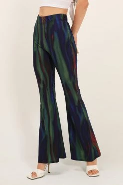 STORETS CLOTHING Mia Holographic Bootcut Pants