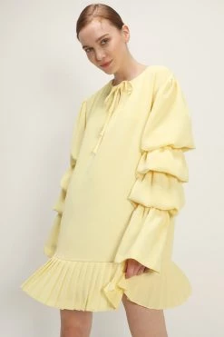 STORETS Elaina Tiered Sleeve Pleated Dress