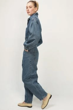 STORETS SALE Isabella Belted Denim Jumpsuit