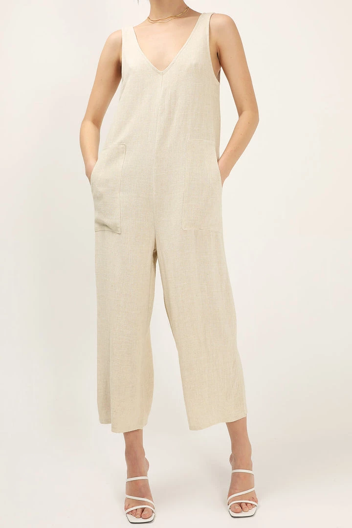 STORETS Laney Linen Smock Jumpsuit