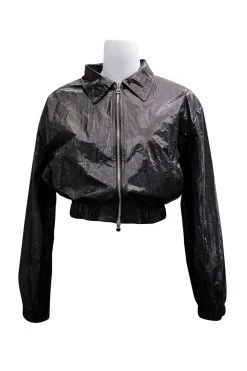 STORETS CLOTHING Sofia Crinkled Bomber Jacket