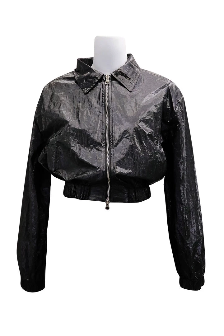 STORETS CLOTHING Sofia Crinkled Bomber Jacket