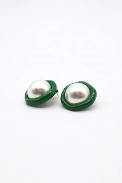 STORETS Grace Pearl Green Bold Earring