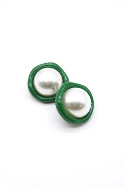 STORETS Grace Pearl Green Bold Earring