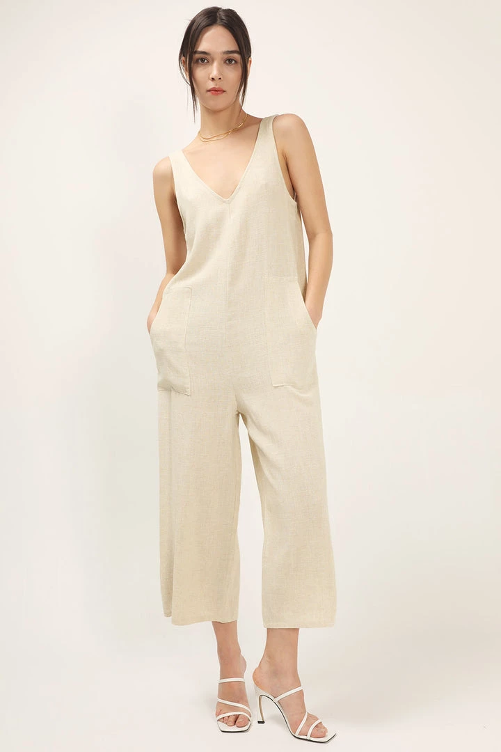STORETS Laney Linen Smock Jumpsuit