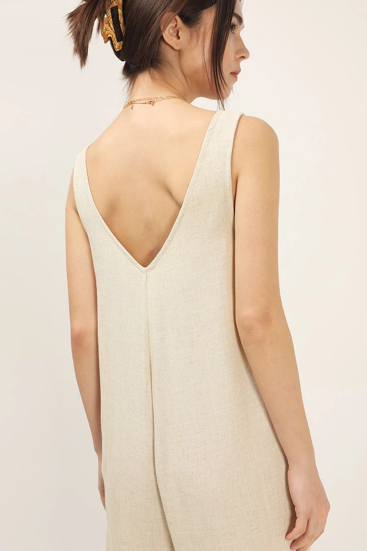 STORETS Laney Linen Smock Jumpsuit