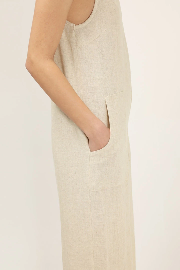 STORETS Laney Linen Smock Jumpsuit