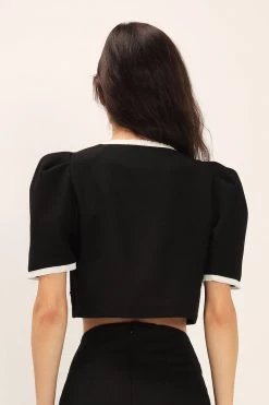 STORETS CLOTHING Belle Contrast Trim Puffed Jacket