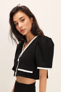 STORETS CLOTHING Belle Contrast Trim Puffed Jacket