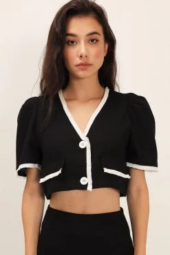 STORETS CLOTHING Belle Contrast Trim Puffed Jacket