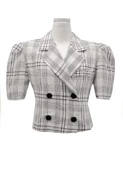 STORETS CLOTHING Olivia Plaid Cropped Jacket