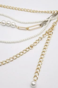 STORETS WHAT'S NEW Luz Pearl Gold Chain Belt