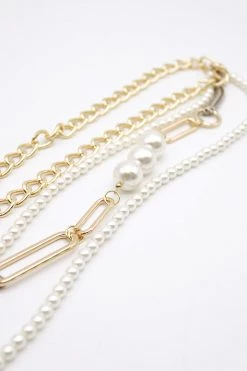 STORETS WHAT'S NEW Luz Pearl Gold Chain Belt