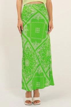 STORETS CLOTHING Anika Paisley Slit Skirt